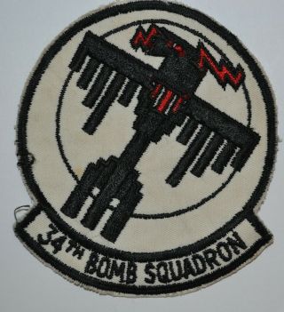 Vintage Usaf 34th Bomb Squadron Embroidered Patch 1 Of A Kind
