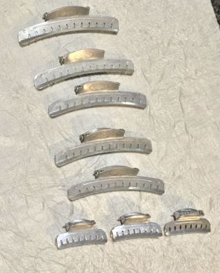 Aluminum 1940s - 50s [8] Wave Hair Clips By Tip Top Made In Omaha,  Nebraska