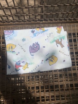 Vintage C Disney Winnie The Pooh Fitted Single Sheet Craft Fabric
