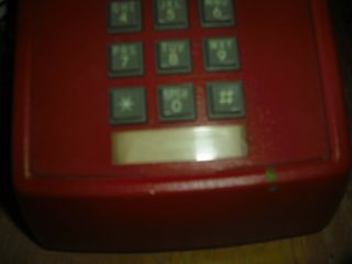 VTG CONAIR RED PUSH BUTTON TELEPHONE,  MODEL TT 2501,  WHITE CORD 2