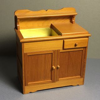 Vintage Dollhouse Miniature Dry Sink Furniture Kitchen Cabinet