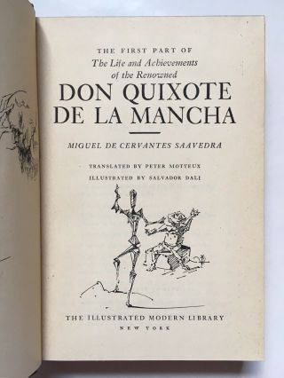 Cervantes Don Quixote Illustrated By Salvador Dali 1946 Us Modern Library