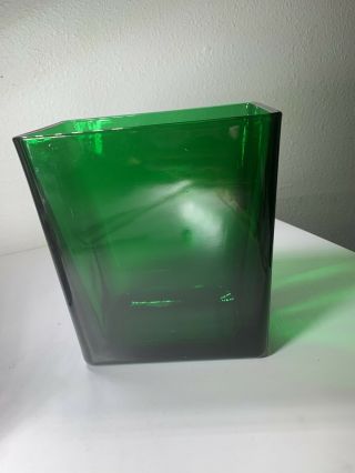 Vintage Napco Mcm Planter Vase Emerald Green Glass 1166 Cleveland Oh Usa