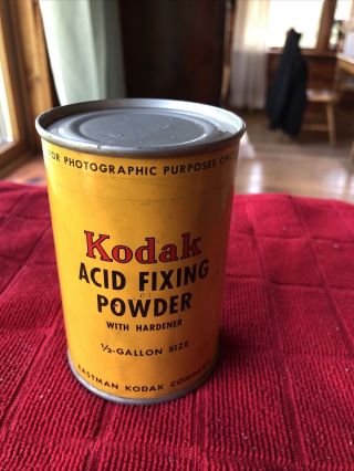 Vintage Nos Kodak Acid Fixer In Can Size To Make 2 Quarts.  13 Oz’s.