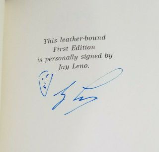 Jay Leno Signed 1st Edition Easton Press Leading With My Chin Leather Bound