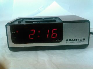 Vintage Spartus Digital Alarm Clock W/ Snooze Model 1106tested It