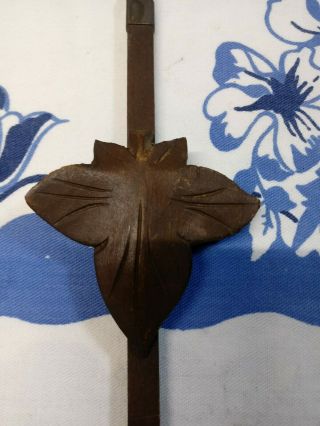 VTG Cuckoo Clock Wood Pendulum Black Forest Replacement Part Wooden Leaf Germany 2