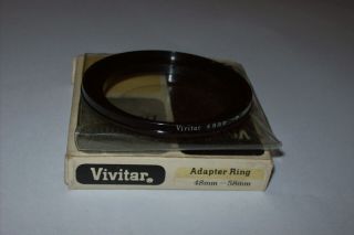Vintage Vivitar 48 - 58mm Step Up Filter Ring With Case And Box Made In Japan