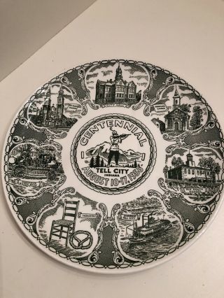 Vintage Tell City Indiana Centennial Plate 1958￼