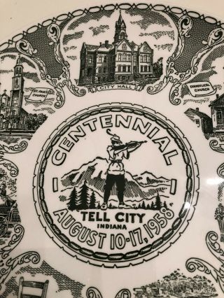 Vintage Tell City Indiana Centennial Plate 1958￼ 2