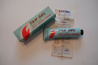 Vintage 1960s Nos Apothecary Pharmacy Tan - Gel Tube,  Insert & Box
