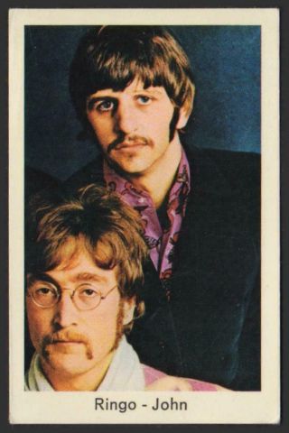 Ringo Starr & John Lennon The Beatles 1968 Vintage Dutch Pop Stars Set Gum Card