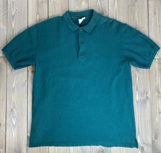 Vintage Ll Bean Polo Shirt Mens Size L Green Made In Usa Short Sleeve