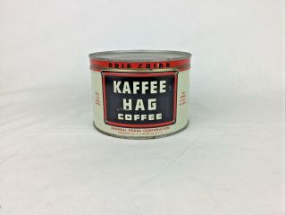 Vintage 1940s Kaffee Hag Coffee Metal Tin
