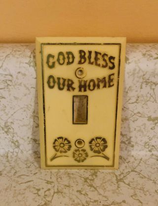 Vintage 1960’s God Bless Our Home Switch Plate Cover