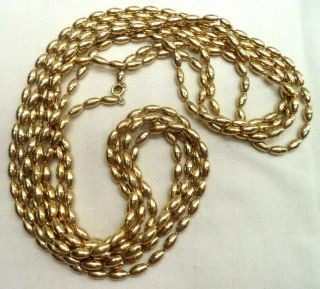 Stunning Vintage Estate Heavy Gold Tone Beaded 116 " Necklace 4444f