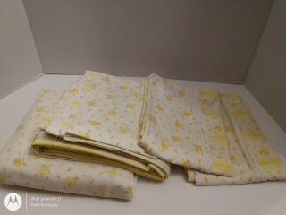 Vintage Jc Penney Percale Full Sheet Set Fitted,  Flat,  Two Pillow Cases