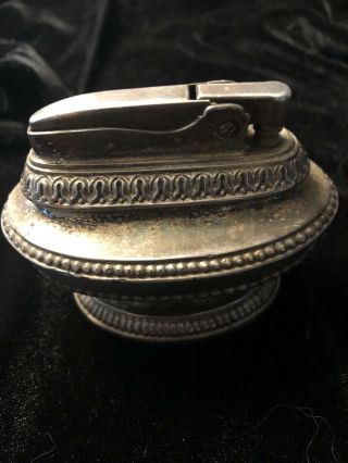 Vintage Ronson Queen Anne Silver Plated Table Lighter Patented 1949