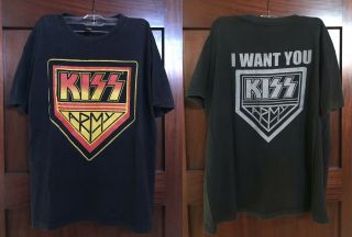 Vintage Rare Kiss 90s Concert Shirt Kiss Army I Want You Double Sided Print