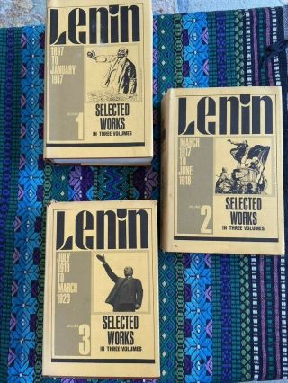 Vintage Vi Lenin Selected In Three Volumes - Complete Set - Communism