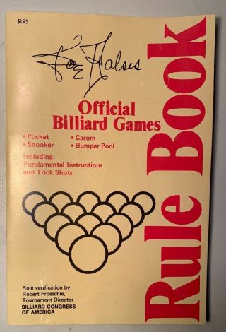 Joe Balsis 1977 Official Billiard Games Rule Book Snooker Pocket Carom Pool Rare