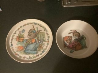 Oneida Deluxe Vintage Child’s Peter Rabbit Melamine Bowl 3245 And Plate 3101