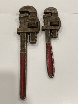 2 Vintage Stillson Walworth Adjustable Pipe/monkey Wrench H4