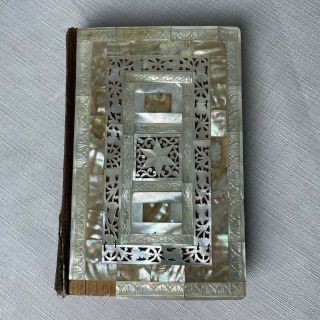 Vtg 1929 The Red Letter Testament Bible Mother Of Pearl Inlays