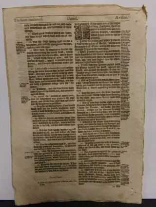 1591 Leaf from The Bishop ' s Bible.  Authorized & appointed to be read in churches 2