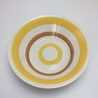 Vintage Bowl Hand Painted Yellow And Orange Striped Serving Bowl Made In Korea