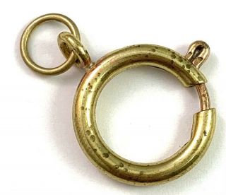 Vintage Charm Holder Clasp Necklace Pendant Jumbo Large Big Brass Spring Ring