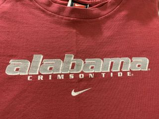 Vintage Nike Alabama Crimson Tide T Shirt Mens Red Medium Logo College Football