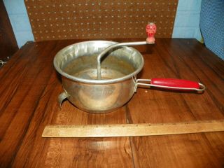 Vintage Foley Food Mill W Red Wood Handles - Ricer,  Masher,  Sieve