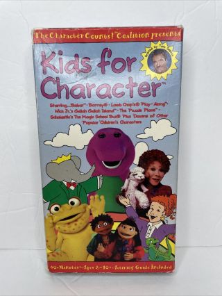 Vtg 1990s Kids For Character (vhs) Barney Lamb Chop Gullah Gullah Island