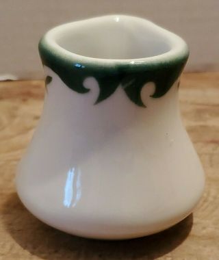 Vintage Jackson China Mini Milk Creamer Green Airbrush Restaurant Ware Ceramic 2