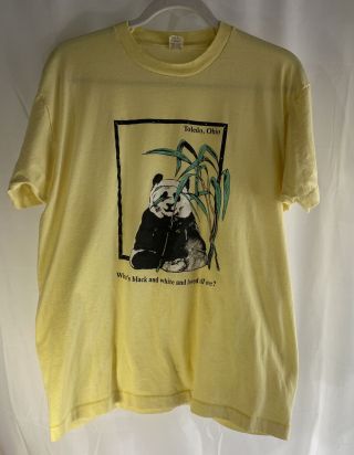 Vintage Toledo Zoo Panda T - Shirt Single Stitch Size Xl