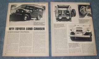 1971 Toyota Land Cruiser Fj40 Vintage Info Article " It 