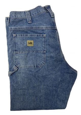 Vintage Lee Carpenter Jeans Mens 34 X 30 Blue Denim Work Wear Dungaree
