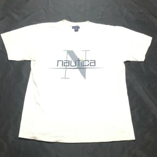 Vintage Nautica Tee T Shirt Mens L White Nautical Crew Neck Made In Usa