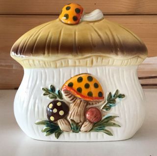 Vintage Merry Mushroom Ceramic Napkin Holder 1983 Sears Roebuck Co.  721