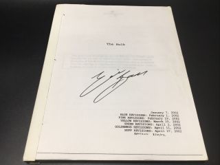 Signed Script The Hulk [universal 2003] Eric Bana Jennifer Connelly Ang Lee