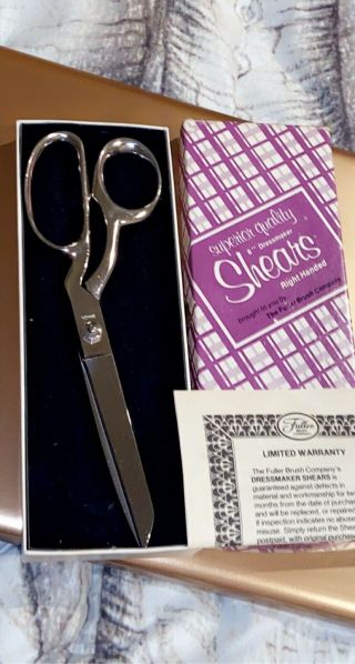 Vintage Fuller Brush Co.  8” Dressmaker Shears Right Handed Box