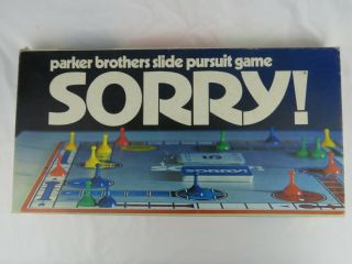 1972 Vintage Parker Brothers Sorry Board Game Very Good Complete