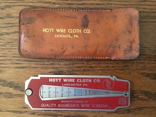Vintage Hoyt Wire Cloth Co.  Aggregate Screen Opening & Wire Gauge Lancaster Pa.
