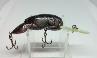 Vintage Rebel Wee Crawfish/crayfish/crawdad Silver/black 2 1/4 " Crankbait Lure