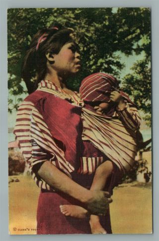 Guatemala Santa Catarina Palopo Indian Mother Vintage Postcard