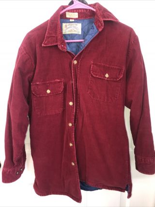 Vtg London Fog Outdoors Unlimited Maroon Corduroy Vintage Shirt Usa Medium
