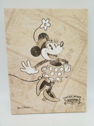 Walt Disney Minnie Mouse Vintage Mickey Deluxe Canvas Artissimo 8.  5x6.  5