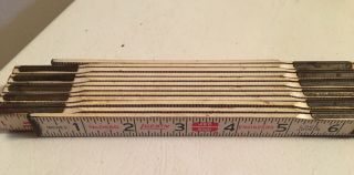 Vtg Lufkin Wooden 72 " 6ft Folding Measuring Stick Extension Ruler Tape Measure