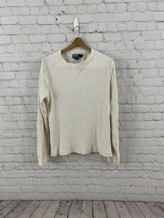 Vintage Ralph Lauren Polo Sweater Adult Large White Knit Vtg White